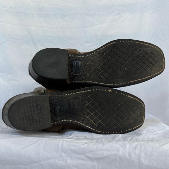 Frye Tall Leather Harness 12R Women’s Biker Boots in Smoke - Picture 13 of 14